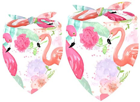 Hunde-Halstuch, Flamingo, Rose, Mädchen, Jungen, Hundeschal, Zubehör für kleine, mittelgroße und große Hunde, Welpen, Katzen, Haustier, 2 Stück
