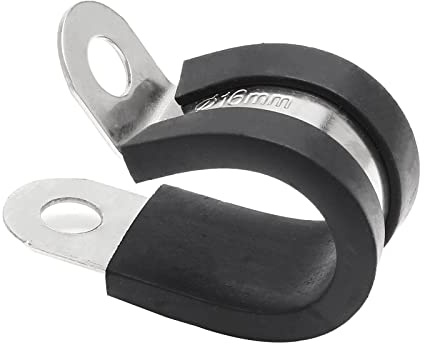 suiwotin 16 mm Kabelklemmen, Edelstahl-Drahtklemmen, 20 Stück | Gummipolsterte, isolierte Metallrohrklemme, für Rohre, Schläuche, Leitungen, Kabel