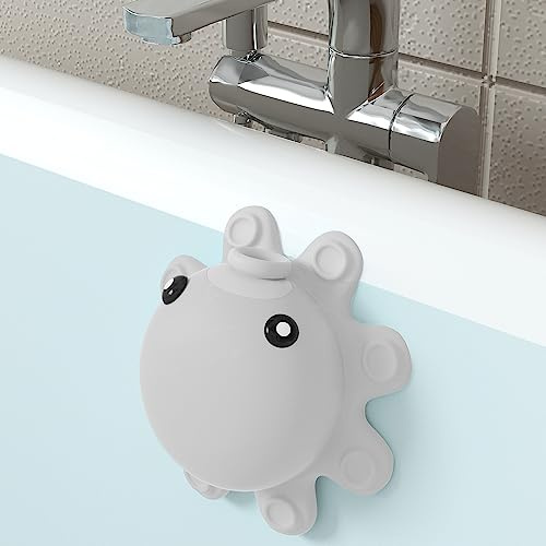 Abalter Badewannen-Überlauf-Abdeckung – Silikon-Überlauf-Abdeckung, Badewannen-Überlaufabdeckung, Badezimmer-Spa-Zubehör, fügt Zoll Wasser für tieferes und wärmeres Bad, Grau