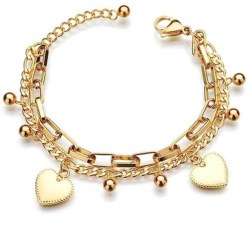 WEAV Bracciale Con Ciondolo Albero Della Vita Equisite Bracciale A Catena Con Perline A Cuore Color Oro Per Regalo Da Donna Gioielli Di Moda Femminili