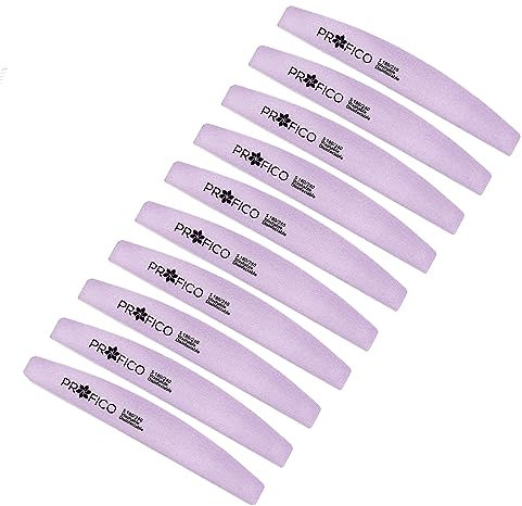 PROFICO 10 Stück Profi Nagelpuffer Buffer Gerade 180/240 Halbmond Trapez Doppelseitge Buffer Nagelfeile Schmirgel Boards Feine Körnung für natürliche Nägel Gel Nägel Maniküre & Pediküre(Lila)