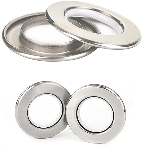 Kuasting Stainless Steel Curtain Grommets Eyelet Rings Round Metal Rings Inner Diameter 1-9/16 inch Roman Ring Grommet Curtains Set of 10 (10)