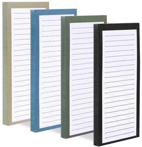 FLIPPED 4 Pack Magnetic Notepads for Refrigerator, Notepad Grocery List Large Magnet Pad for Fridge,Full Magnet Back Design Magnetic Memo Pads for Grocery List, Shopping List, to-Do List(200 Sheets)