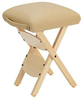 YILDEX Klappstühle Tragbarer Klapphocker aus Holz, Technikerhocker, Massivholz-Schönheitshocker (Farbe: Beige) Stabilize