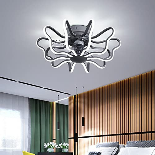 entyze Modern Creativity 160W Remote Control Ceiling Fan,Remote Control Ceiling Light Fixture - 4 Speeds Ceiling Fan Dimmable Ceiling Lamp/Grey