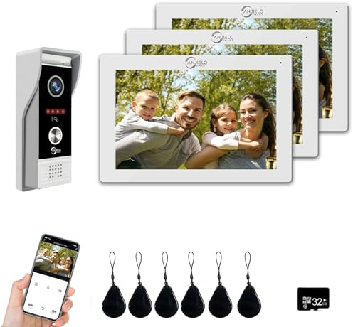 TUYA 1080P Video Türklingel Kamera mit 7 Touchscreen Video Türklingel Gegensprechanlage, Unterstützung Auto Recording Infrarot Nachtsicht, 3 Displays