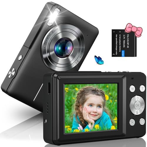Digitalkamera Fotoapparat 1080P 44MP Fotokamera mit 16X Digitalzoom Tragbare Kompaktkamera Vlogging Digitalkamera für Kinder Teenager Anfänger