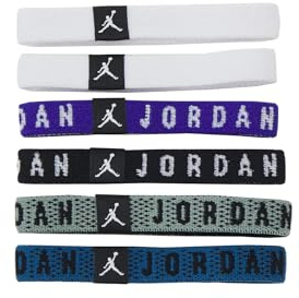 Nike Jordan Hair Tie 6er Pack – Sport Haargummis für Training, Fitness & Basketball – Elastische Hair Ties, White/Concord/White, One Size