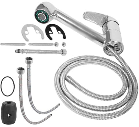 Evember Robinet extractible pour camping-car, robinet extractible pour camping-car | Robinet de cuisine pour camping-car à poignée unique, 1 trou | Robinet de cuisine à poignée unique, pulvérisateur