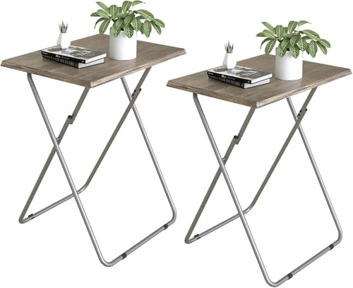Small Folding Table, Folding Coffee Tables, Side Table 2 Set, TV Tray Table