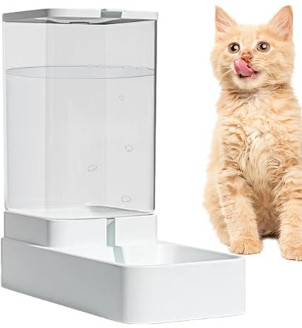 Futterautomaten Für Katzen, 2.1kg Futterautomat Katze Und 3.8L Wasserspender Hund | Katzenfutterspender | Schwerkraft-Futterspender Für Haustiere Für Futter Und Wasser, Spender Mit Großem