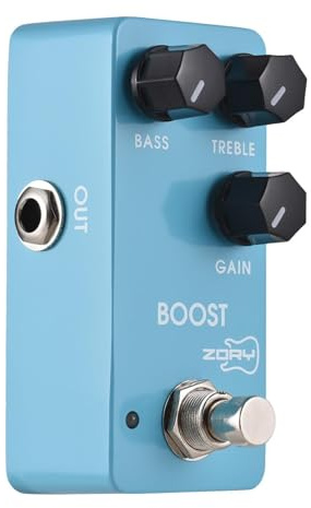 Customize what you need Guitar Boost Effects Pedal BASS/TREBLE/GAIN 2-Band EQ Control DC 9V 6.35mm Input/Output Interface Aluminum Alloy Electric Guitar Boost Effector with True Bypass