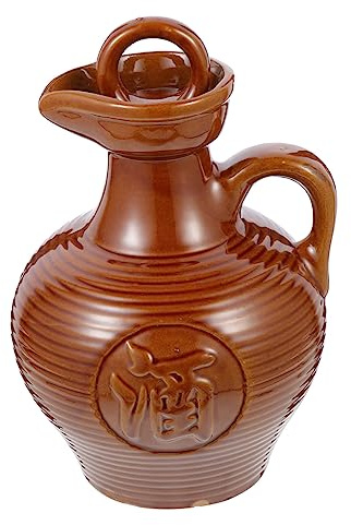 Keramischer Weinkrug 500ml Braun, Schlicht Elegant, für Zuhause | Robuste Ausführung, Glatte Kanten, Dekorative Optik, Vielseitig Nutzbar, als Wohnaccessoire
