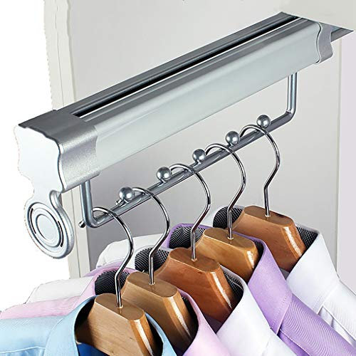 Ausziehbare Kleiderstange aus Aluminium, ausziehbarer Kleiderbügel mit Gleitschiene, platzsparendes Kleiderschrank-Organizer-Rack, 12,6/14,5/18,1 Zoll (Größe: 46 cm)