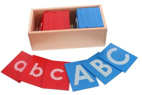 Sosoport Montessori Teacher Tools Wooden Sandpaper Letters Alphabet Learning Boards for Boy Girl Montessori Educational Materials