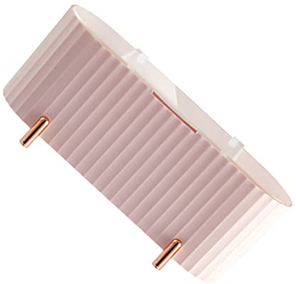 Veemoon Caja De Almacenamiento De Maquillaje Organizador para Esponjas y Cosméticos Modelo De Tres Compartimentos Color Rosa para Guardar Maquillaje El Baño o Dormitorio