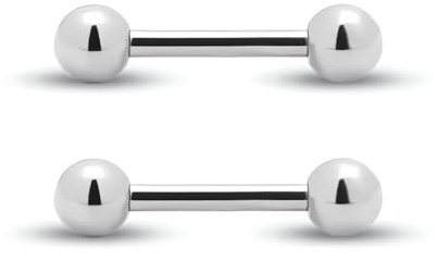 Body CAC 2 Pièces-16G×8mm Petit Court Titane Langue Anneau Téton Droit Barre Barres Pont Piercing Bijoux