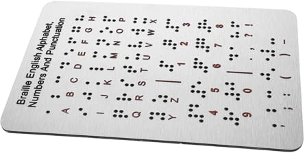 Gogogmee Braille Motherboard Blind People Gadget Numbers and Punctuation Blind Education Tools Accessible Learning Tools Resources Stainless Steel Silver