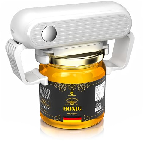 Arendo - Automatischer Glasöffner - Elektrischer Deckelöffner für versiegelte Gläser - Jar Opener - freihändiger Schraubdeckelöffner - Küchenhelfer für Senioren - Modell 2025