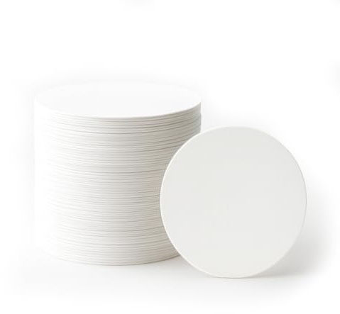 100 Pieces Solid Core White Chipboard Circles - Extra Thick 28pt White Circle Cardstock - Heavyweight Circle Cutouts For Scrapbooking, Crafts & Product Backing (3 Round)