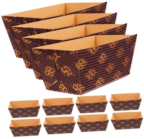 Toyvian 25 pezzi Stampi Plumcake in Carta Ondulata Resistenti Alta Temperatura Usa e Getta per Pane Torte Soffici e Chiffon Cake Materiale Sicuro e Antigraffio