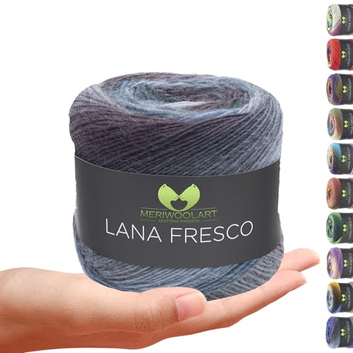 MeriWoolArt® Extrafeine Merinowolle garn zum Stricken oder Häkeln (100g, 380m) - Vielseitig für Hüte, Snoods, Blusen, Tuniken und warme Kleidung für Kinder und Erwachsene