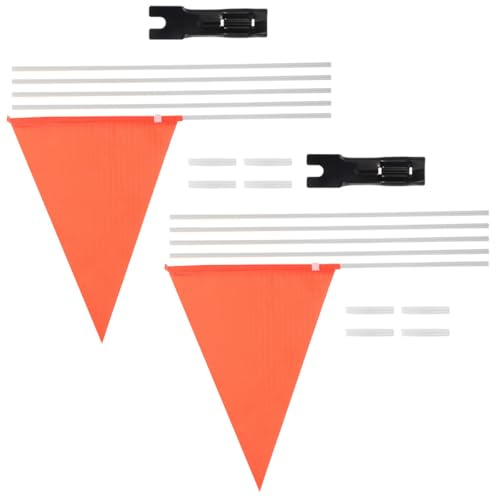 DOITOOL Drapeaux de Sécurité pour Vélo Potence, Lot de 2 Sets de Drapeaux Orange pour Vélo et Remorque, Accessoires de Cyclisme Extérieurs pour Signalisation et Sécurité Routière