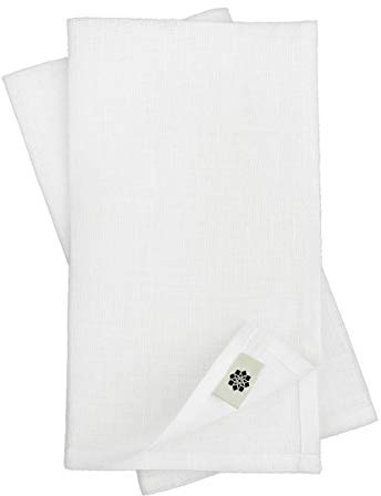 LINEN & COTTON Set di 4 Tovaglioli in Stoffa Anabella, 100% Lino - Bianco (47 x 47cm)