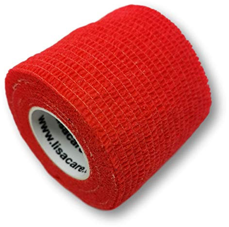 LisaCare, cohesive bandage, fixation bandage, self-adhesive, elastic, 5 cm wide, for human and animals, for sport riding