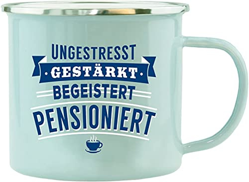 History & Heraldry Echter Kerl - Emaille Becher Im Ruhestand, Pensioniert - individuelle und personalisierte Tasse mit Name und Spruch