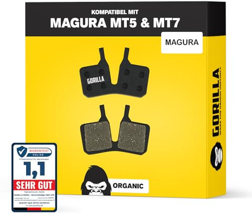Performance Bremsbeläge für Magura MT5 MT7 Pro MT Thirty Typ 9.s Bremsanlagen I Organisch I 1 Paar I Starke Bremskraft & langlebig I Gorilla Bikes Scheibenbremsbeläge für MTB & E-Bikes