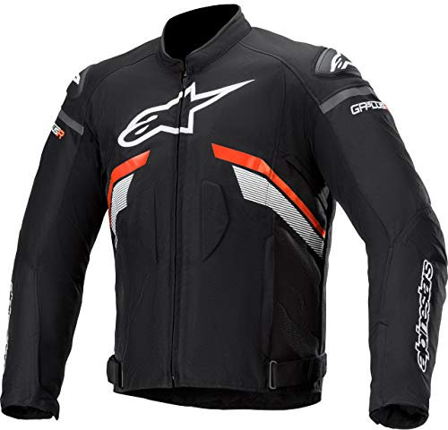 Alpinestars Motorradjacke mit Protektoren Motorrad Jacke T-GP Plus R V3 Textiljacke schwarz/neonrot/weiß XL, Herren, Sportler, Ganzjährig