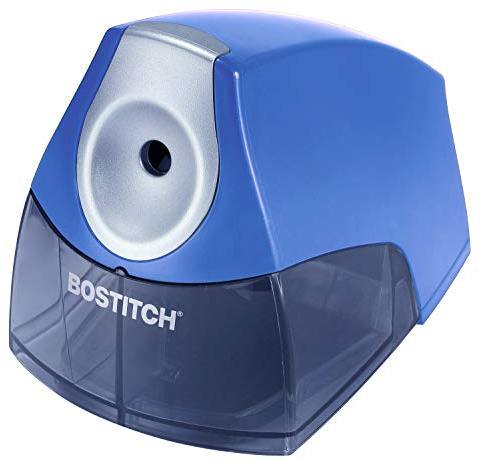 Bostitch Office Electric Pencil Sharpener, Heavy Duty Powerful Stall-Free Motor, High Capacity Shavings Tray, for Office or Classroom, Navy Blue