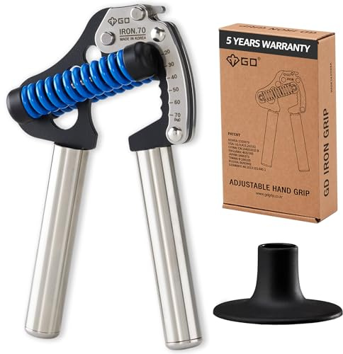 GD IRON GRIP 70(S) Adjustable Hand Grip Strengthener, 44~154lbs Grip Strength Trainer Premium Forearm Strengthener Hand Gripper for Grip Strength