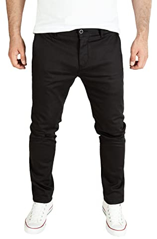 PITTMAN Andrew - Schwarze Hosen Männer - Slim Fit Herren Chinohose - Stretch Chino Hose, Schwarz (Black Meteorite 194008), W38/L34