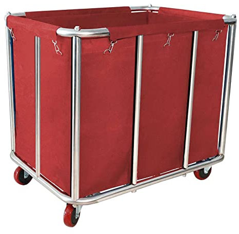 Laundry Cart with Wheels Commercial,400L Large Rolling Laundry Hamper