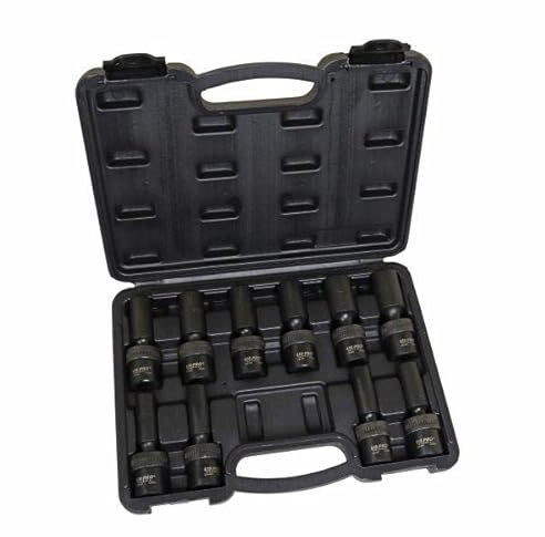 US PRO INDUSTRIAL 10pc 1/2 DR 6pt Swivel Impact Deep Wobble Socket Set 10-19mm 3971