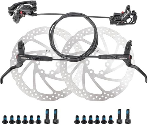 BBTISG MTB Hydraulische Scheibenbremse Set, Aluminiumlegierung Doppelkolbenbremse mit 160mm Scheibenbremsscheiben für Fahrrad, Rennrad, Mountainbike, BMX (Links Hinten, Rechts Vorne)