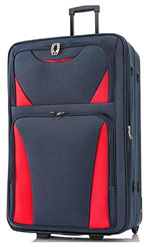 DK Luggage 26 Medium Lightweight Suitcases Expandable Trolley case with 2 Wheels DK16 Navy