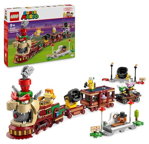 LEGO Super Mario Train Bowser Express - Set avec Personnages de la Série Un Frère Marto, Un Boum Boum, 2 Goombas, 2 Paracoccinellys - Beau Cadeau pour Garçons et Filles Passionnés de Nintendo 71437