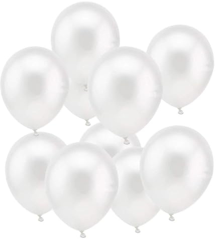 100 Stück Weiß Luftballons Perlweiss, 12 Zoll Weisse Latex Ballons,Weiss Helium Balloons Weiße Partyballon für Geburtstage Baby Shower Hochzeit Kommunion Thema Dekorationen