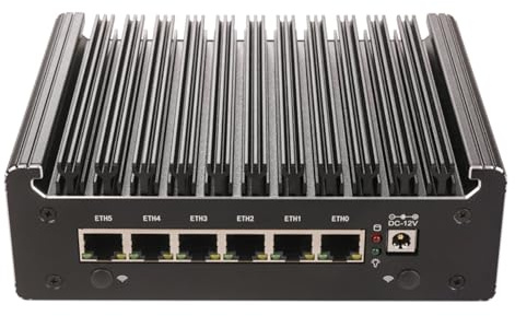 HSIPC Alder Lake N100 Quad Core Firewall Micro Appliance, Mini PC, Router PC with 32G RAM 512G SSD, 6*i226-V RJ45 Port AES-NI Compatible with pfsense opnsense