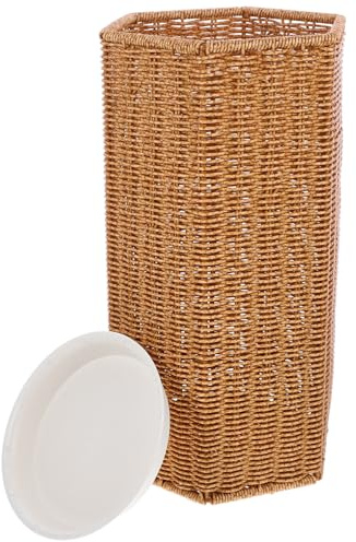 ABOOFAN Hexagonal Woven Umbrella Stand with Drip Tray, Freestanding Storage Rack for Entryway, Sturdy Wicker Design Umbrella Holder Suitable for Home and Office Use