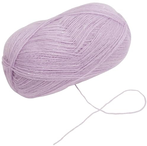 AERZETIX - C74318 - Bobina di filato per maglieria 100 g - colore lillà chiaro - in 75% acrilico 20% lana 5% filo metallizzato - ganci aghi sartoria merceria abbigliamento sciarpe
