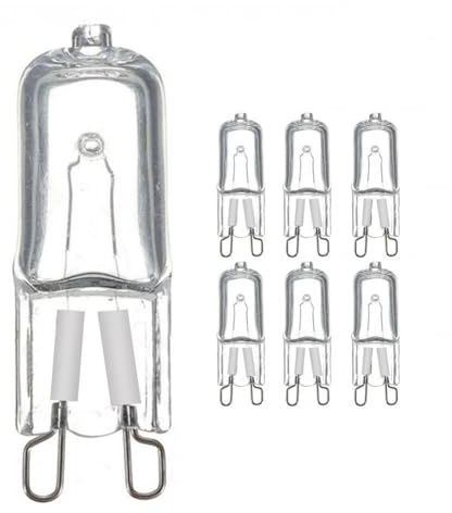 LIGHBIB Lampada Da Forno G9 Da 20 W 25 W 40 W 60 W Resistente Alle Alte Temperature Resistente G9 220 V 230 V Lampada Alogena Per Frigoriferi Forni,60 W,6pz