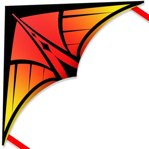 YFAFENGS Orange Delta Kite for Beginners & Kids, Easy to Fly Kite, Ages 12+