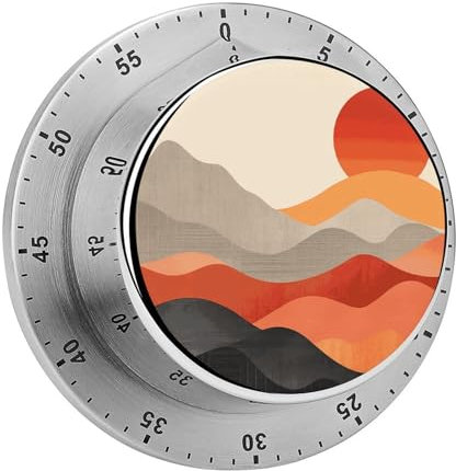 Kitchen Timer Magnetic Stainless Steel Countdown Timer Mechanical Timer Clock with Alarm for Home Baking Cooking Oven Retro Images