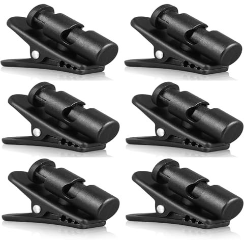 Clips Pour Câble d'écouteurs,6 Pièces Noir Clips Fils Pour Casque 360 Degrés Rotation Clips Câble,Pince Pour Cordon D'écouteur,Accessoires Pour Casque,Adaptés Pour la Randonnée,la Course