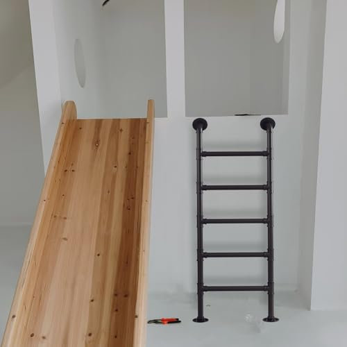 Hamankim 4ft 5ft 6ft 7ft 8ft 9ft Industrielle Dachbodenleiter - Universelle gerade Eingangsleiter für Schlafzimmer, Wohnungen, Hotels, Balkone - Robuste, langlebige Sicherheitsleitern(220cm/87in)