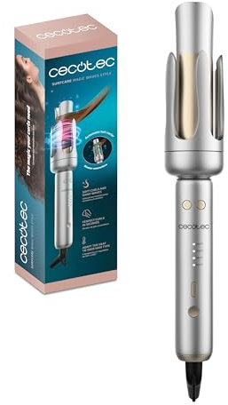 Cecotec Ferro Arricciacapelli Automatico SurfCare Magic Waves Style, 41 W, Rivestimento in Ceramica e Tormalina, 32 mm, 4 Temperature Regolabil, Punta Fredda, Spegnimento Automatico, Cavo